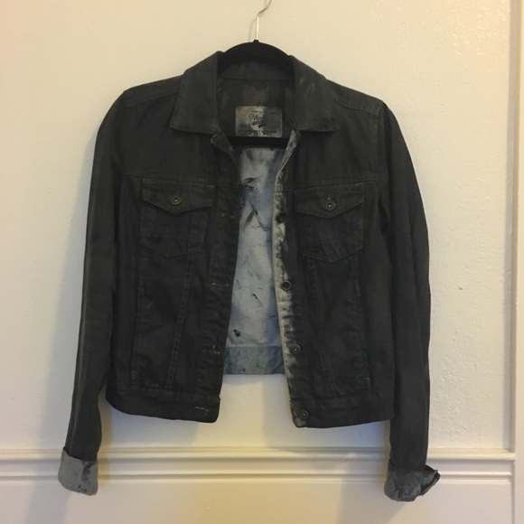 Zara Jackets & Coats Zara Metallic Painted Jean Jacket Poshmark